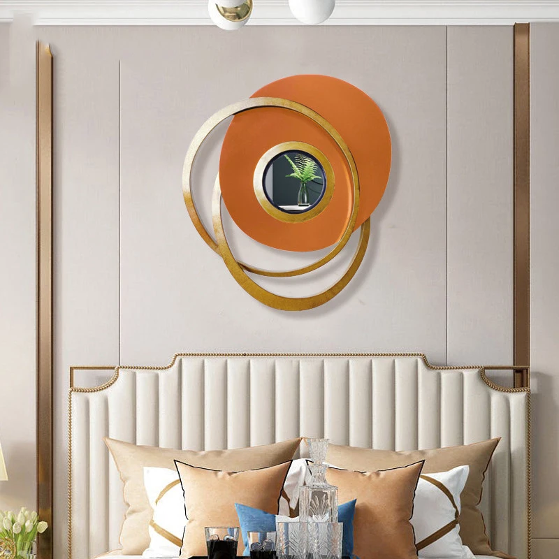 Европа роскошное Кованое железо настенное декоративное зеркало для гостиной