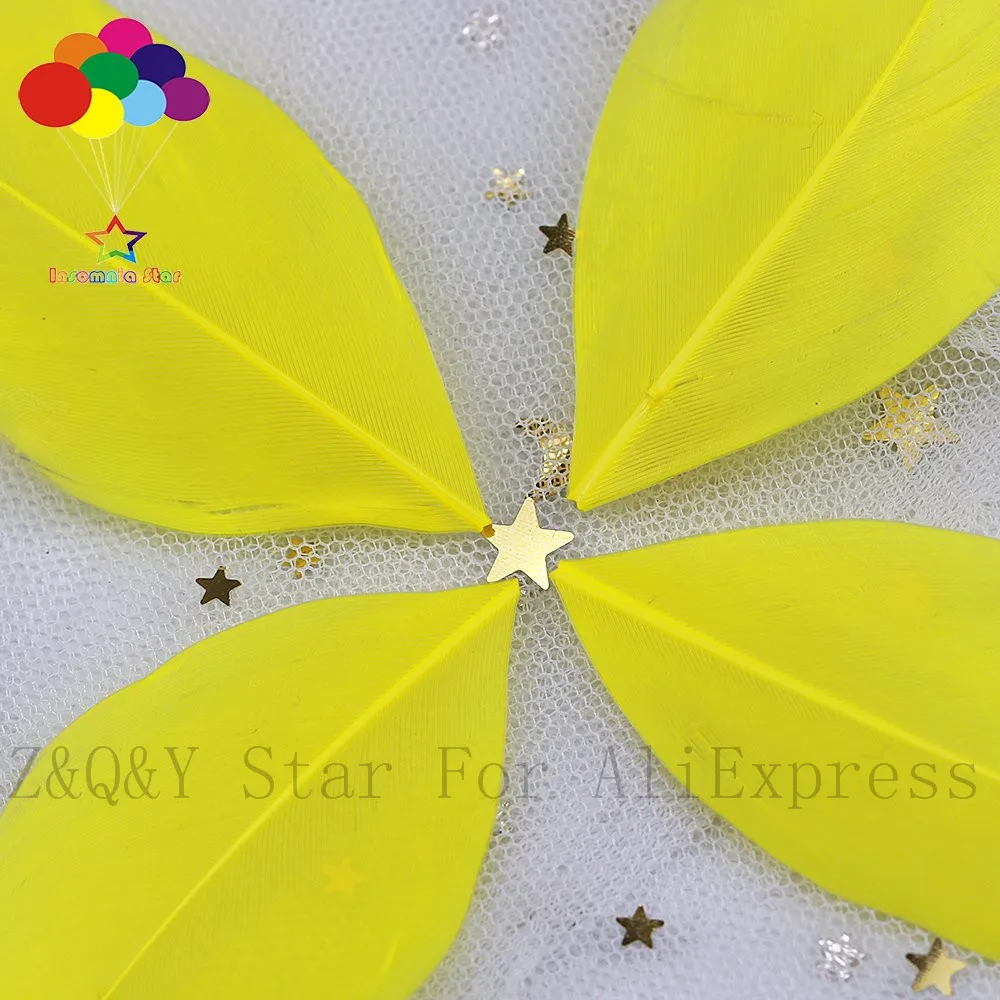 

Натуральное гусиное перо 5-9 см, плавающая головка, перо, окрашенное в желтый цвет, 100 шт., для украшения дома, ремесло, сделай сам, Ювелирное Ук...