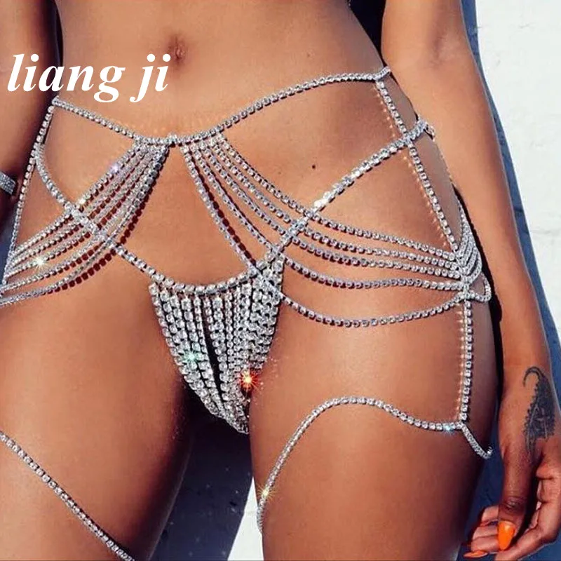 Сексуальная цепочка для тела поясная кристалл бикини трехточечные стринги трусы