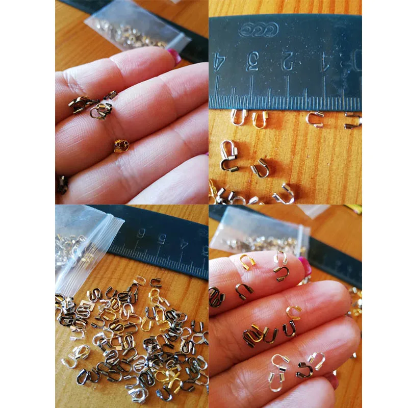 200pcs/lot 4.5x4mm Wire Protectors Guard Guardian loops U Shape Accessories Clasps Connector For Jewelry Making | Украшения и