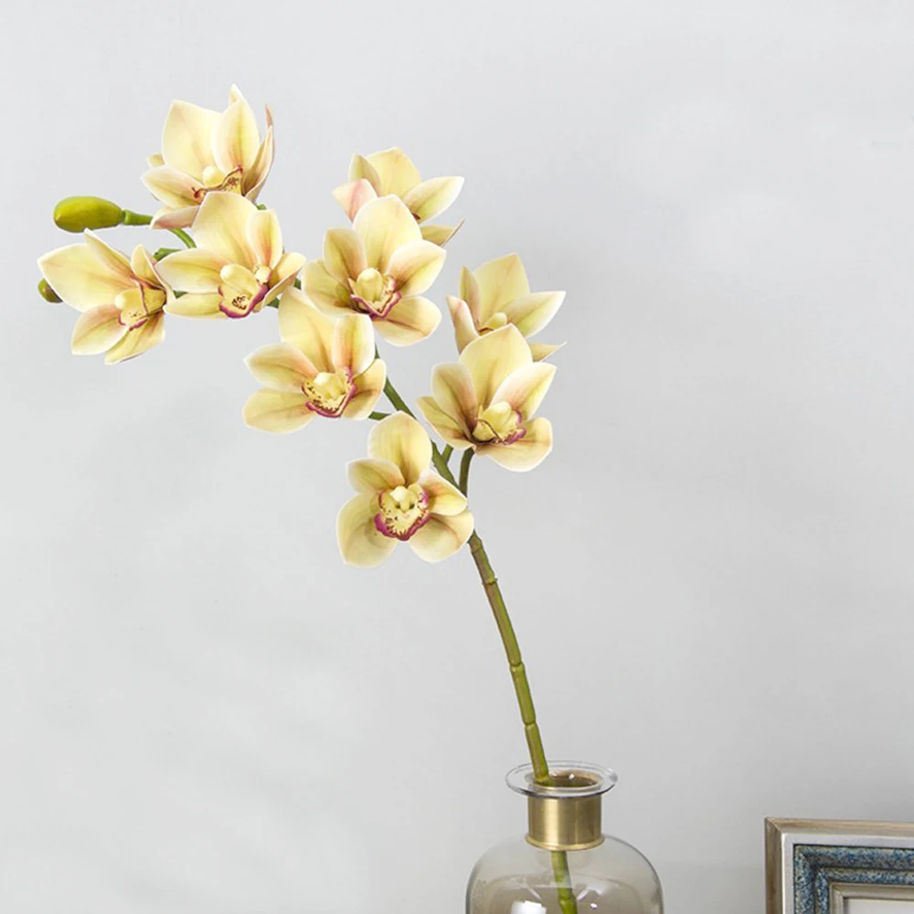 

1pcs green color artificial Cymbidium orchid bouquets&Cymbidium faberi artificial bouquets&artificial Cymbidium grandiflorium