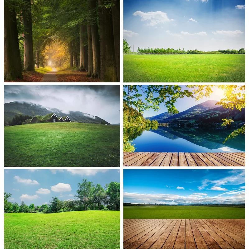 

Natural Scenery Photography Background Green grass Forest Flower Landscape Travel Photo Backdrops Studio Props 21128 CTCD-05