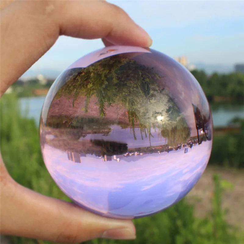 40MM Asian Rare Natural Pink K9 Crystal Ball Magic Ball Healing Home Accessories Decoration (Without Base)