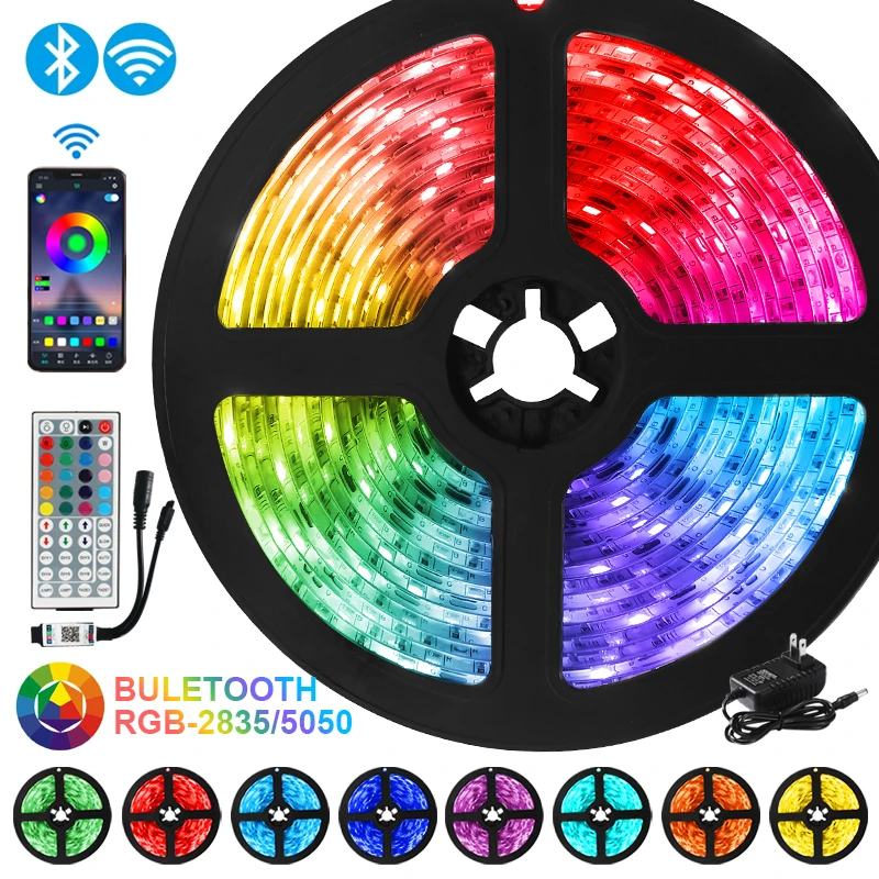

LED Strip Lights RGB 5050 Waterproof Flexible Ribbon DC 12V 2835SMD Wifi Tape Diode Bedroom Decoration luces Led Light Bluetooth