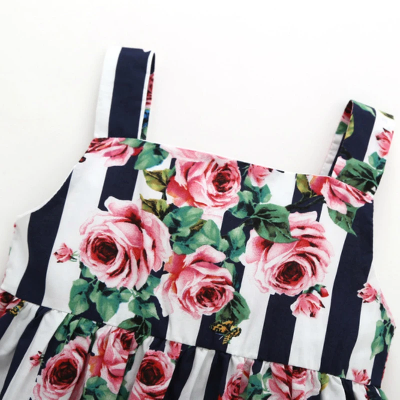 Новое летнее платье принцессы с принтом для девочек Рождественское праздничное