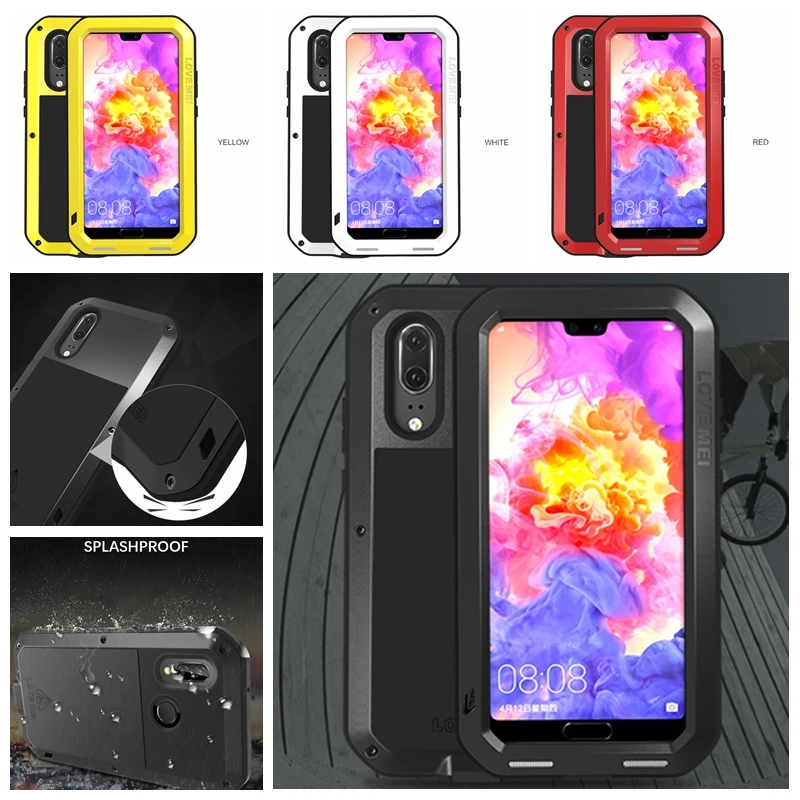Алюминиевый металлический водонепроницаемый бронированный чехол для huawei P20 Pro P20 Lite P20 противоударный корпус с закаленным стеклом