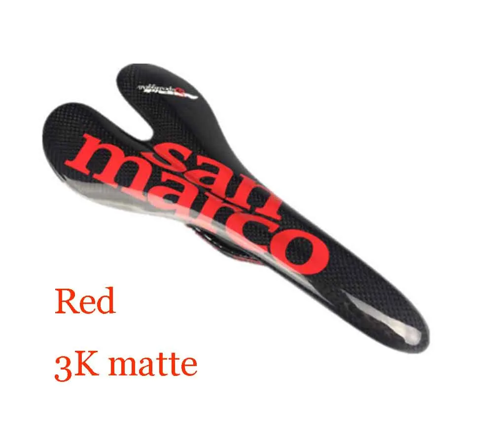 Red matte Полностью углеродное волокно велосипедное седло 3K Блеск/матовая дорога горный велосипед переднее сиденье велосипеда седло - Цвет: Red matte