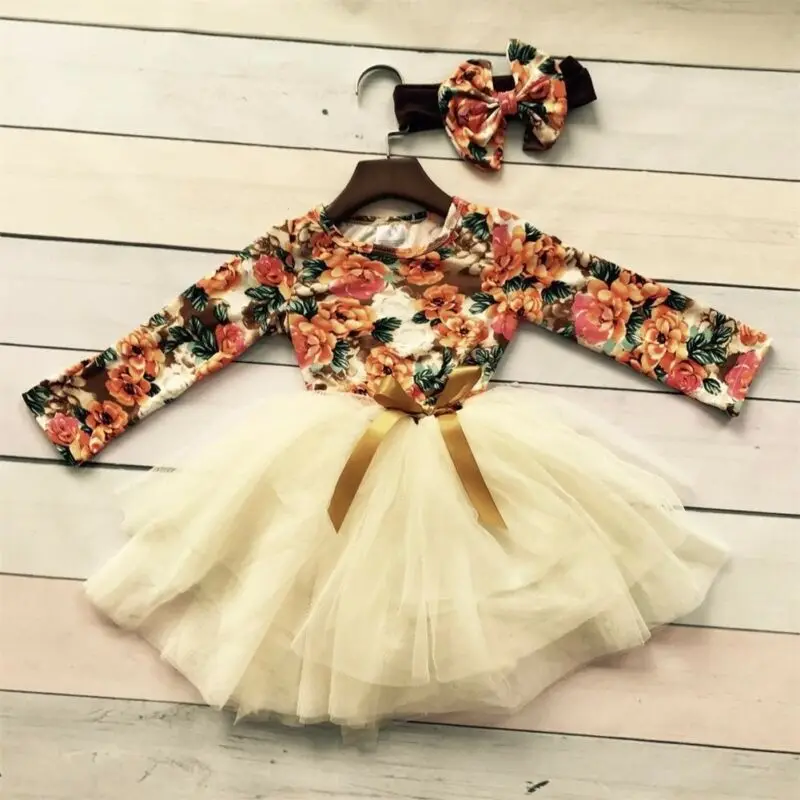 Детское кружевное платье с цветочным принтом в стиле пэчворк | Детская одежда и