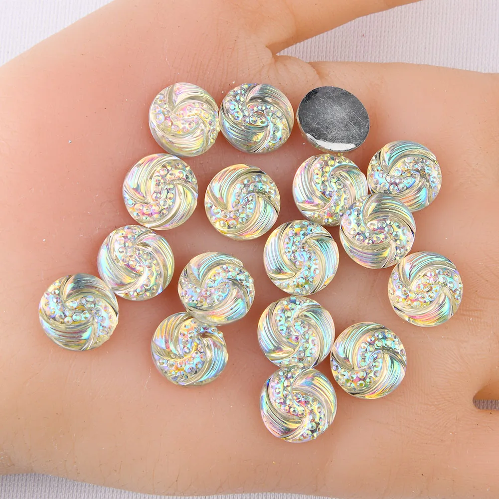 BOLIAO New 60Pcs 12*12mm AB Color Resin White Flat Back Glue on Bags/Clothes Handmade Art Work Decoration Craft DIY R334 | Дом и сад