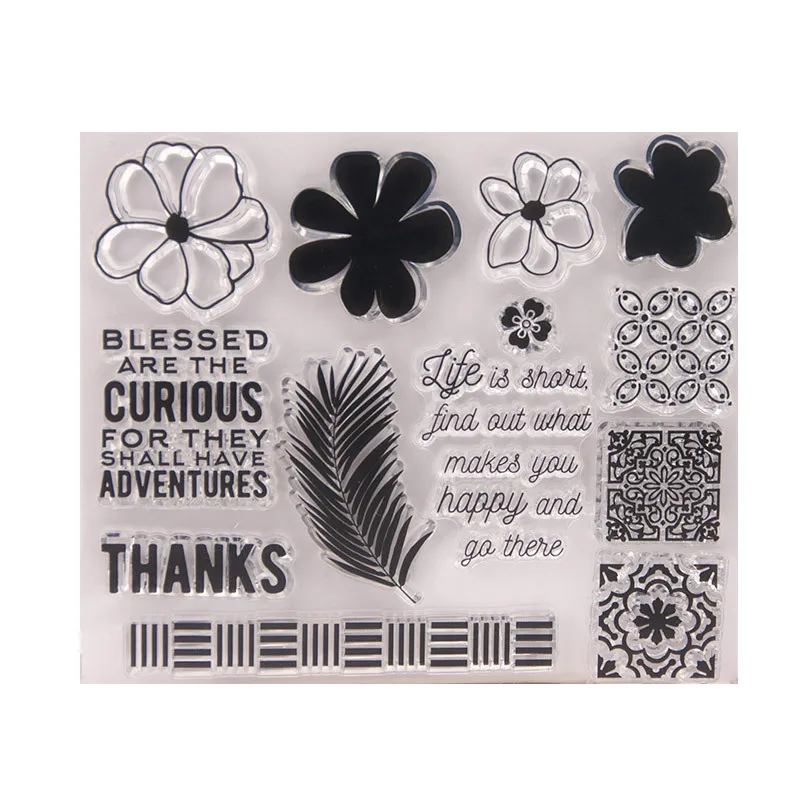 Flowers Transparent Clear Silicone Stamps for DIY Scrapbooking Photo Album Decor | Канцтовары для офиса и дома