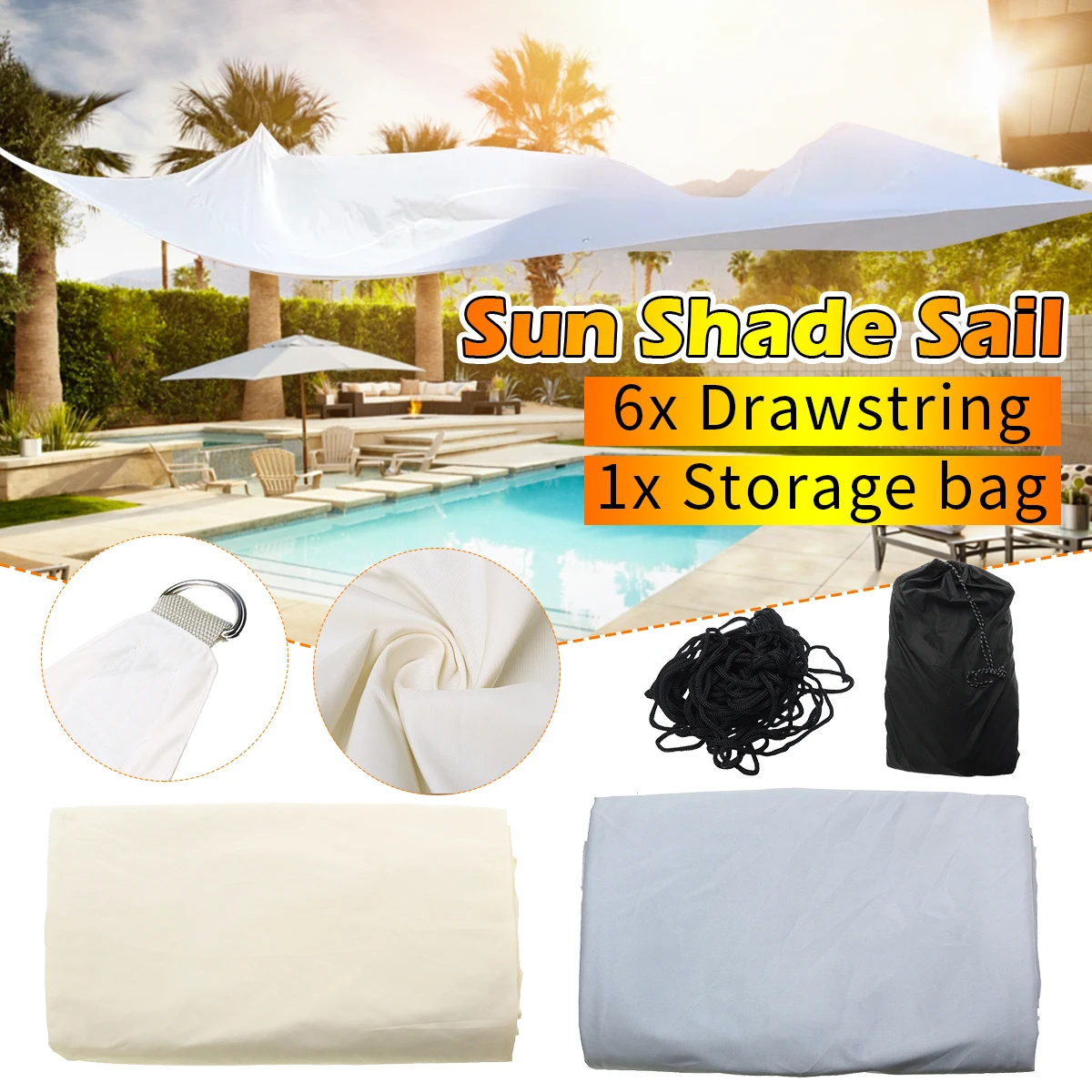 3*4 м 95% УФ защита Водонепроницаемый Полиэстер Прямоугольник тент укрытие от