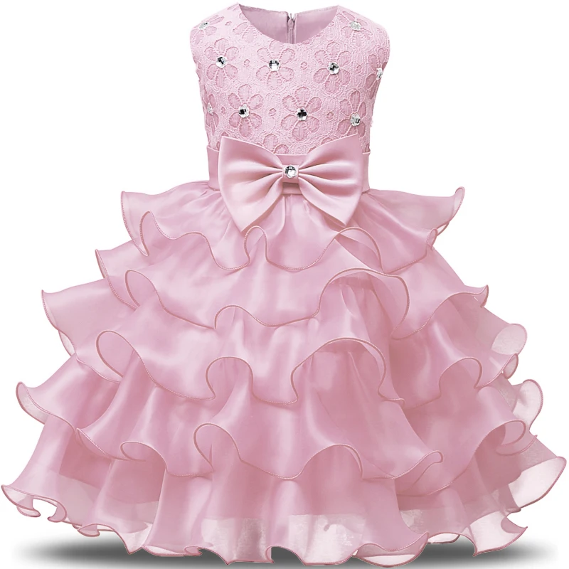 

Fancy Baby Girl Ball Gown Tutu First Birthday Dress Girls Kids Dresses Party Evening Formal Wear Costume Children's Clothing