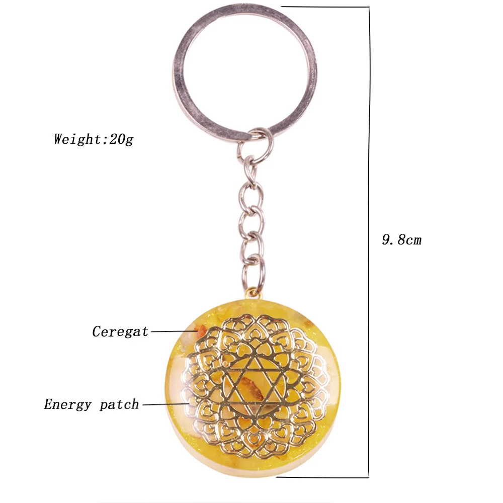 

Healing Orgonite Keychain Orgone Energy Pendants Keyring For Women Men Jewelry Bring Wealth