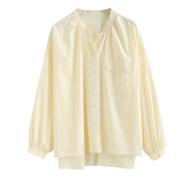 

Blouse Fashion Women Elegant Long Sleeve Autumn Casual Loose O-neck Button Oversize One Size Female Mujer De Moda Blusas