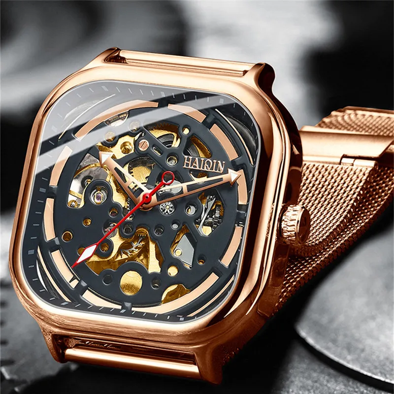 Часы наручные HAIQIN Мужские автоматические брендовые деловые механические