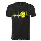 Мужская футболка для баскетбола с ЭКГ и сердцебиением, Мужская брендовая одежда, Высококачественная модная мужская футболка из 100% хлопка, Новинка