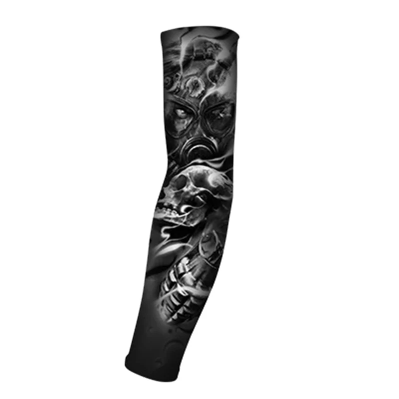 

Ice Silk Sunsn Sleeve Seamless Flower Arm Tattoo Sweat Absorption Breathable Ice Sleeve Fashion UV Black Grey