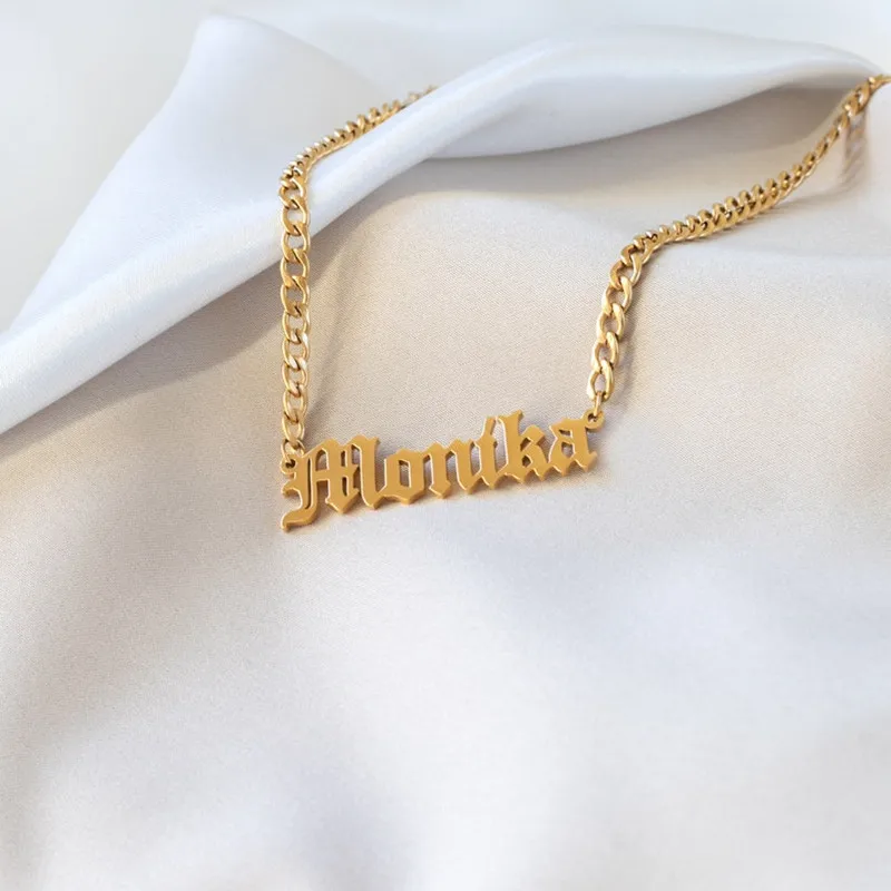 

Custom Name Cuban Chain Necklace for Women Men Stainless Steel Jewelry Nameplate Choker Necklaces Gifts ensembles de pendants