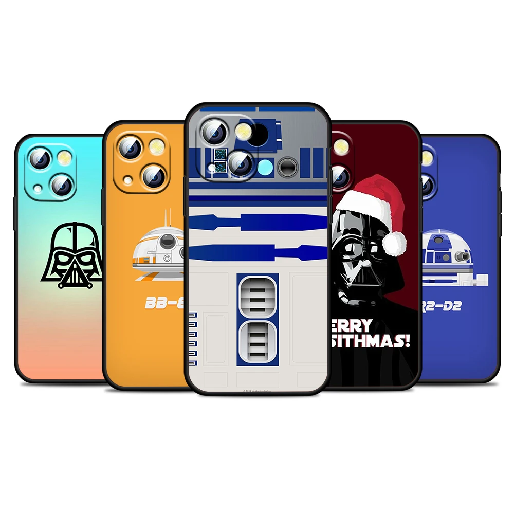 Star Wars BB8 R2D2 For Apple iPhone 13 12 11 Pro Max Mini XS Max X XR 6S 6 7 8 Plus 5S SE2020 Soft Black Phone Case