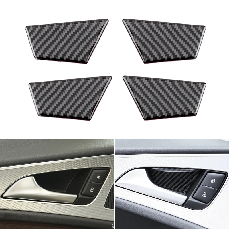 

Real Carbon Fiber Car Styling Door Handle Panel Door Bowl Cover Trim For Audi A6 C7 2012 2013 2014 2015 2016