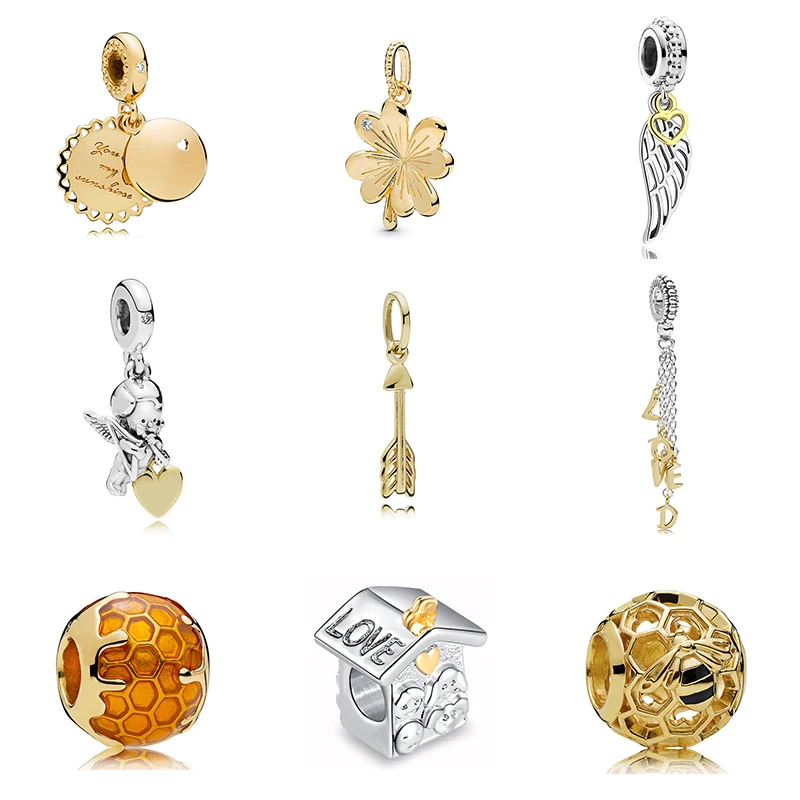 Новый оригинальный сплав бусина золотой цвет пчелиного меда браслеты с