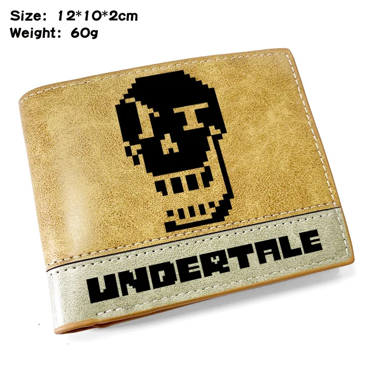 Короткий кошелек Undertale с аниме женский и мужской однотонный кожаный деловой