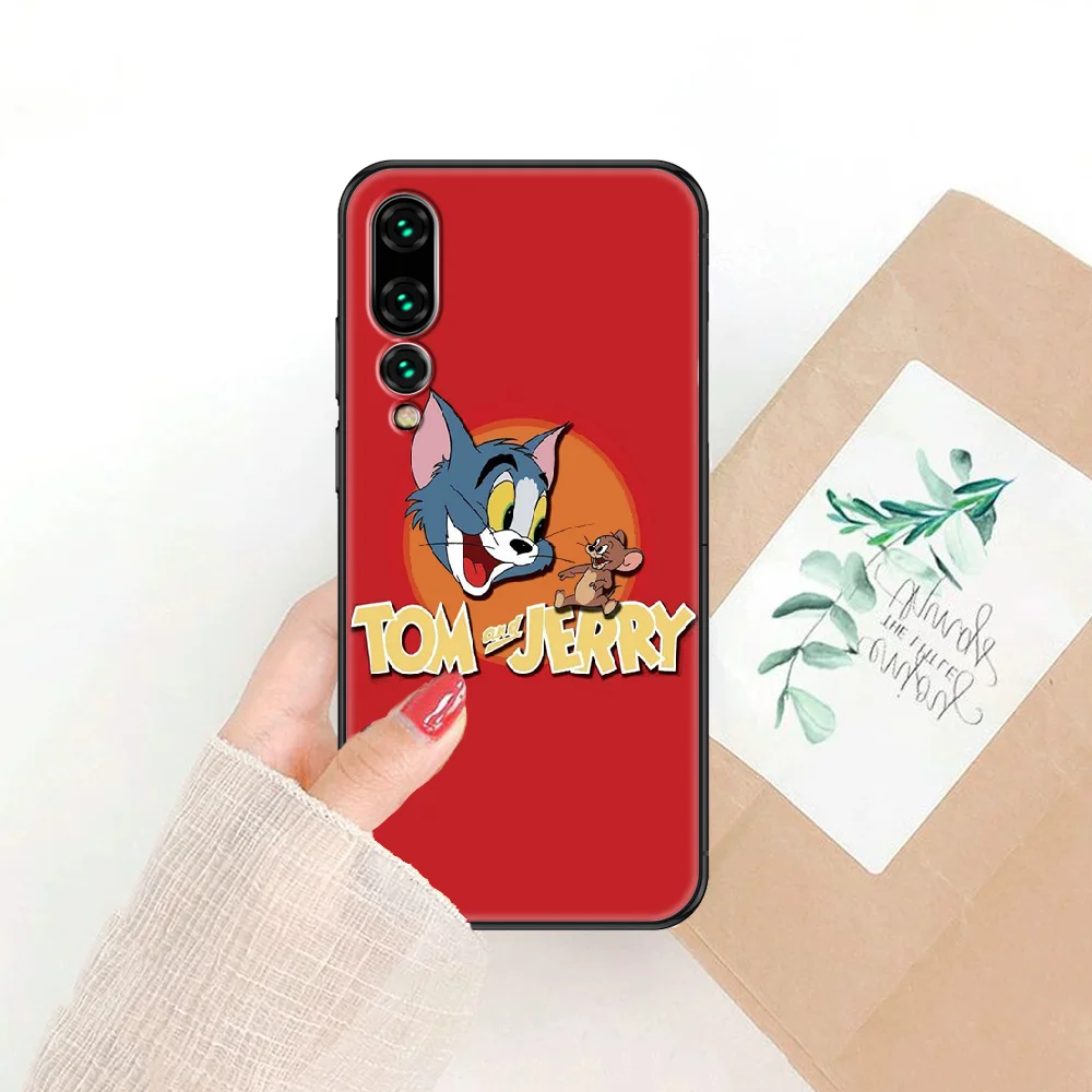 

Cartoons Tom cat and mouse Jerry Phone case For Huawei P Mate P10 P20 P30 P40 10 20 Smart Z Pro Lite 2019 black art cell cover