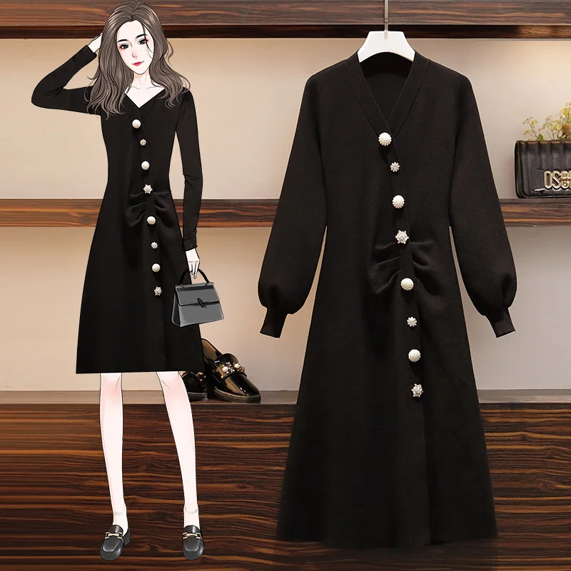 HAMALIEL высококачественное роскошное женское платье свитер весеннее трикотажное с