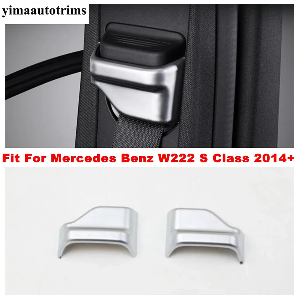 

ABS Interior Car Seat Safety Belt Decorative Cap Frame Cover Trim For Mercedes Benz W222 S Class 2014 - 2020 Matte Accessories