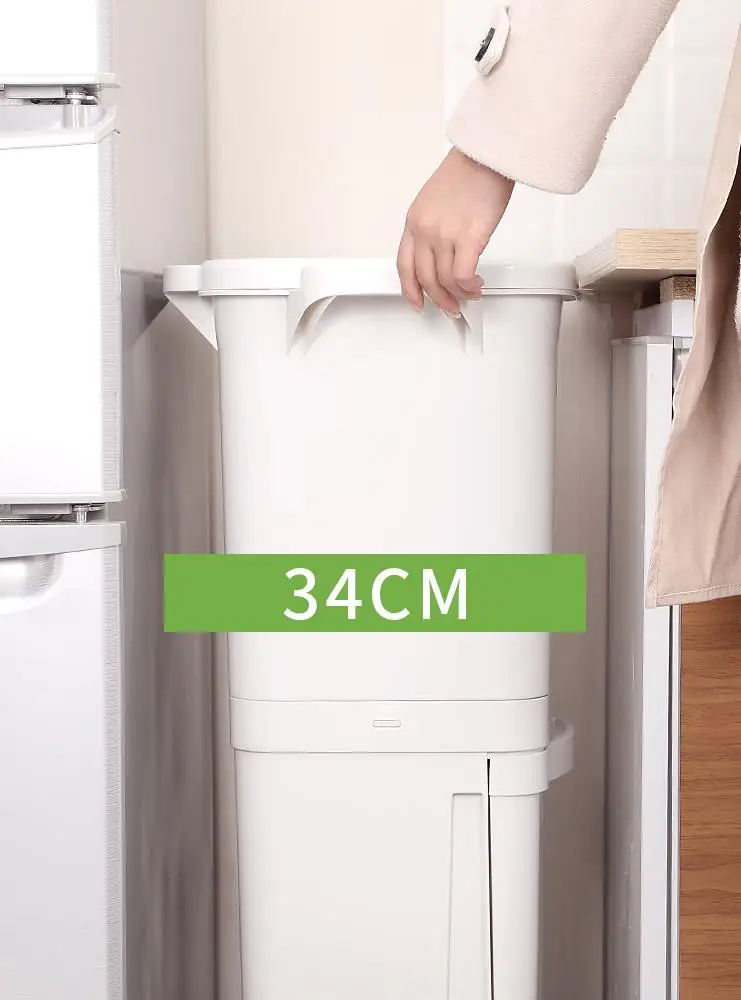 Бытовая корзина для мусора двухслойная с крышкой большая креативная кухонная