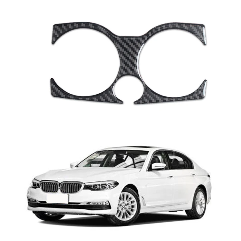 

Carbon Fiber Console Water Cup Holder Frame Cover Trim for BMW-5 Series G30 530Li 528Li 2018-20 Interior Accessorries