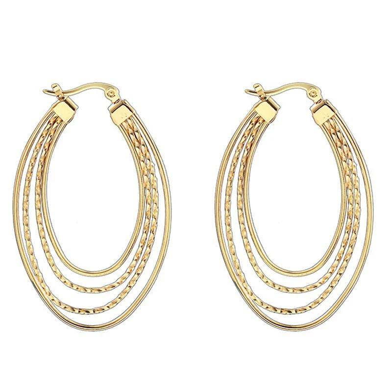 Серьги-кольца женские Овальные из нержавеющей стали в форме капли | Украшения и