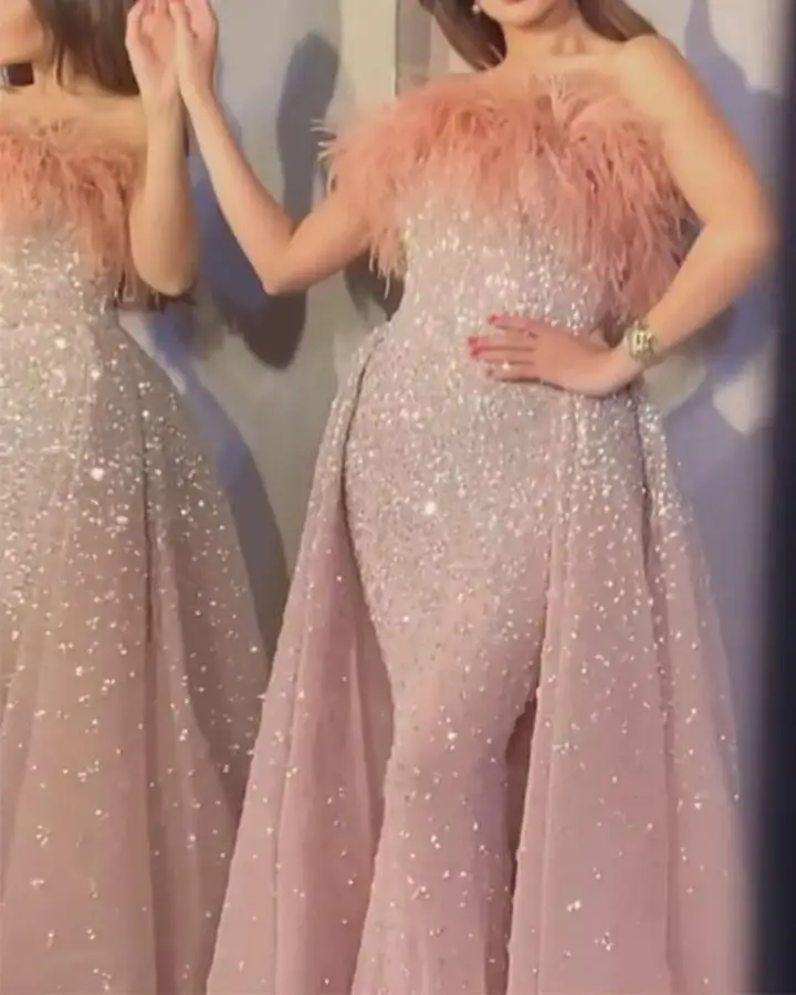 

Women Maxi Dress Sexy Part Pink Sequined Strapless Summer Fashion Sleeveless Sheath Long Dresses Lugentolo