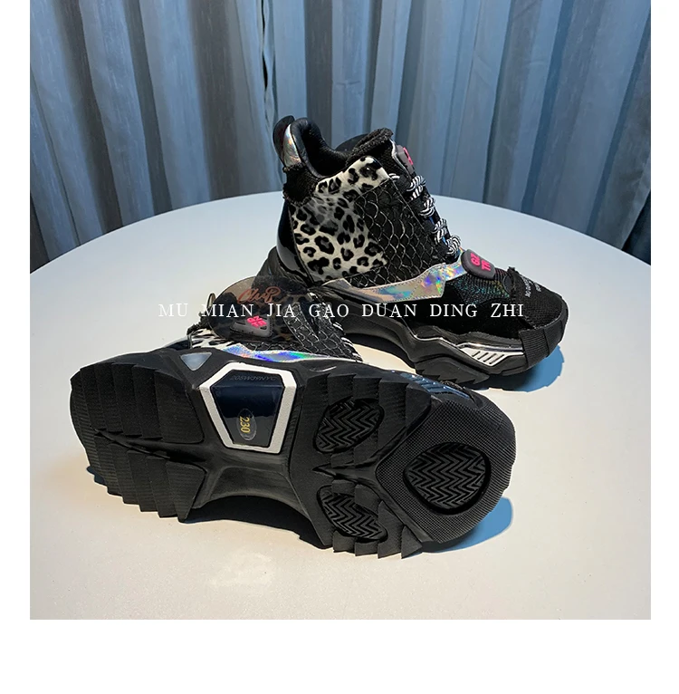 RY-RELAA women sneakers fashion high top sneakers ins wedge sneakers Genuine Leather rhinestone shoes white platform shoes