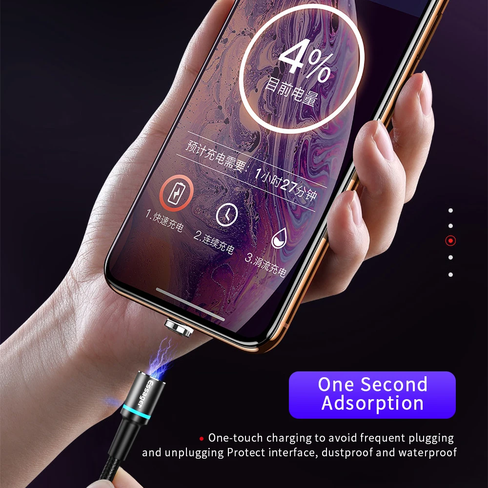 Магнитный Micro USB кабель Essager для iPhone samsung Android кабель быстрой зарядки usb type C 3 м кабель type-C Магнитный адаптер зарядного устройства