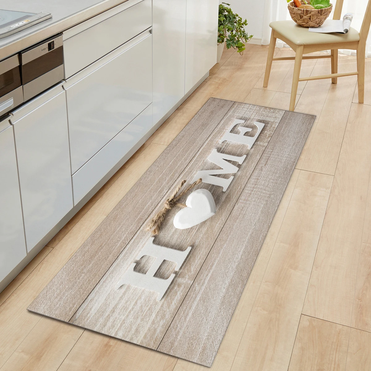 

Wood Grain Door Kitchen Mat Carpet Non-Slip Home Floor Mat Rugs Welcome Mats for Front Door Kitchen Living Room