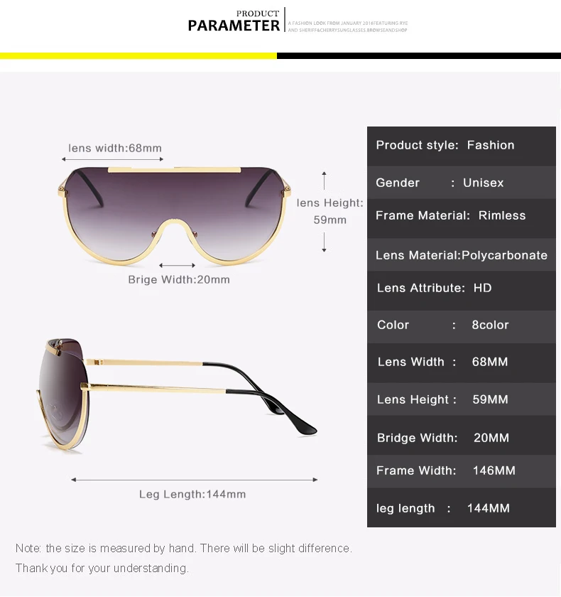 Женские квадратные солнцезащитные очки GOZLUGU большие в европейском и