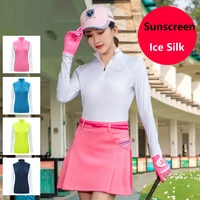golf shirt long sleeve golf shirts women tshirt sports wear ladies sun protection clothing bottoming high collar polo tops