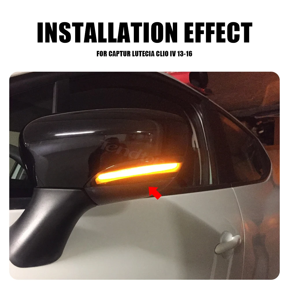 

12V For Renault Clio IV MK4 Captur J87 Dynamic Blinker Sequential Flowing Turn Signal Side Mirror Indicator Light Car Styling