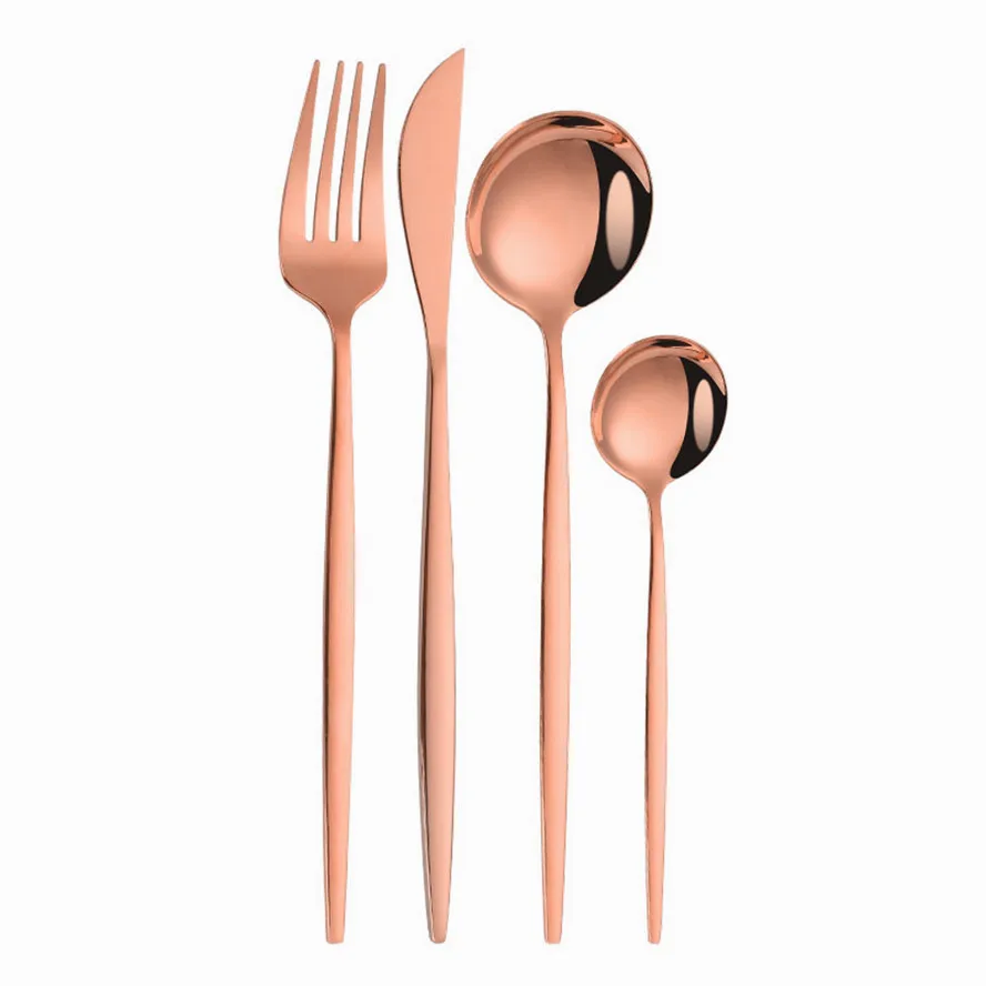 

Rosegold Fork Spoon Knife Stainless Steel Cutlery Set Silverware Tableware Set Chopsticks Dinnerware Flatware Coffee Teaspoon