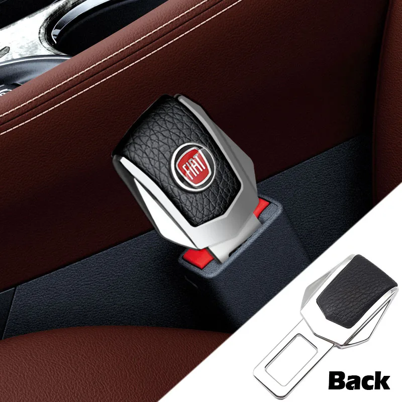 

Car Interior Accessories Auto Seat Belt Clip Leather Safety Belt Plug For Fiat 500C 500L 500X Brava Ducato Fiorino Panda Stilo
