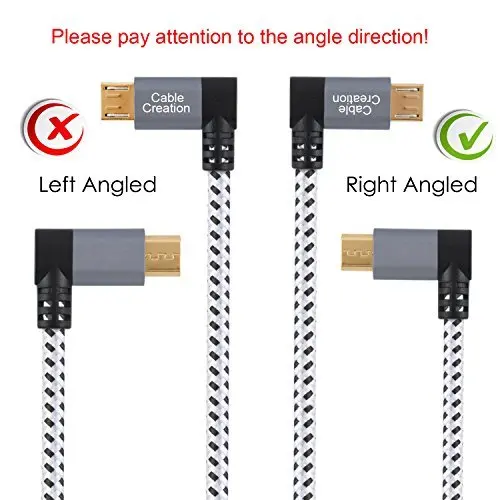 Кабель Micro USB 2 0 OTG кабель CableCreation 90 градусов прямоугольный Плетеный папа мама на