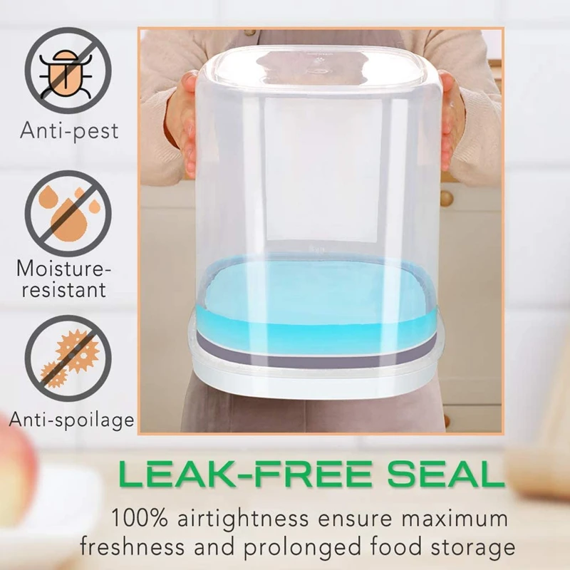 Rice Storage Container - 10 Lbs Airtight Cereal Bin With Measuring Cup Food Dispenser For | Дом и сад