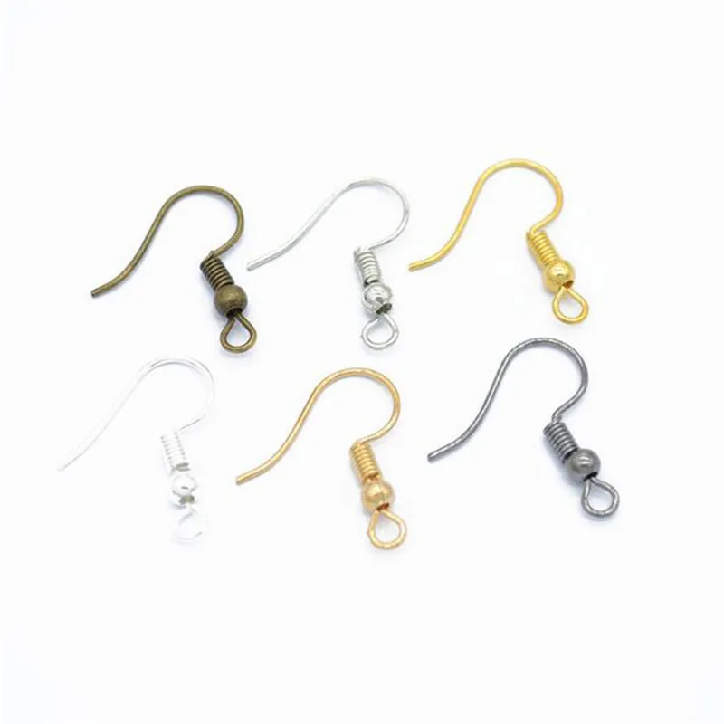 100 шт./компл. Ушные крючки уха провода цвета: золотистый серебристый бронзового