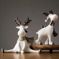 nordic cartoon deer ornaments creative resin crafts office desk cabinet bookcase childrens clothing store decorations