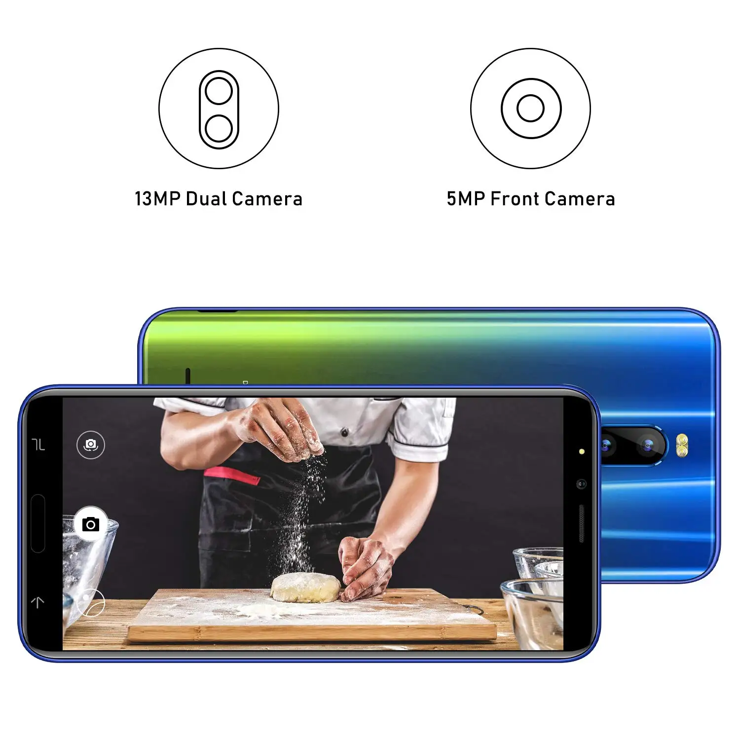 Мобильный телефон TEENO DUODUOGO J6+, Android 8,1, 3 Гб ОЗУ, 16 ГБ, 6,0 дюйма, HD экран, две sim-карты, 4800 мАч, 8 Мп, 4G, мобильный смартфон, сотовый телефон