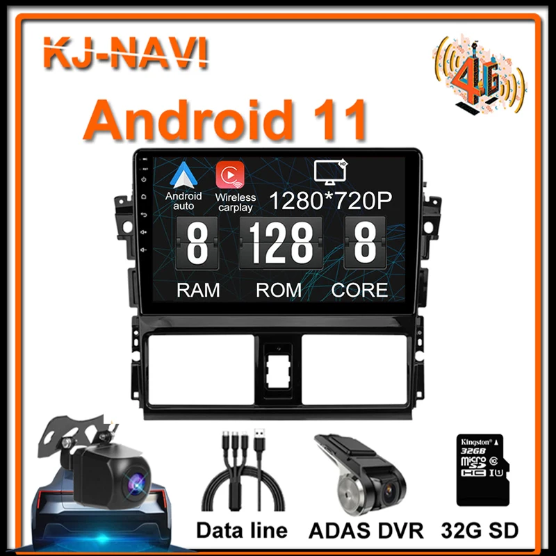 

9 "GPS-навигация WiFi Bluetooth DVR с двойным объективом автомобильное радио Android 11 для Toyota Tundra XK50 2013 - 2020 1280*720P Автомобильное видео GPS