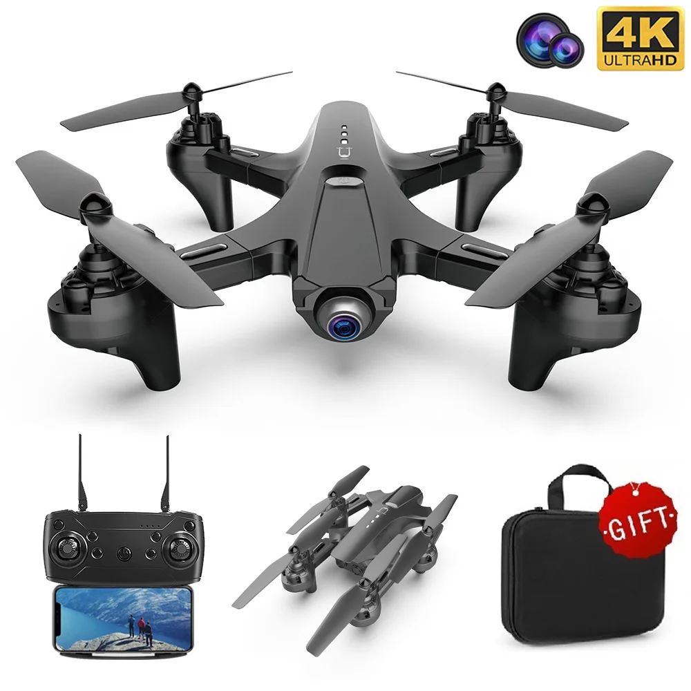 LS TUT RC Дрон с камерой 4k HD Двойная камера WiFi FPV складной Безголовый режим одна