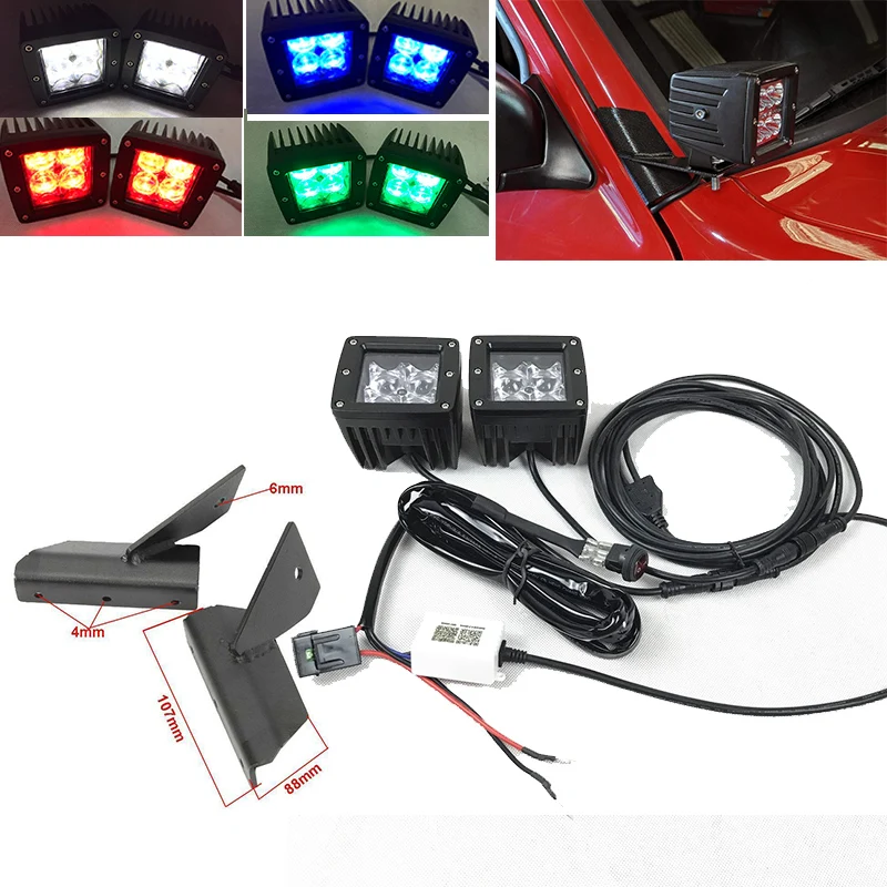 1 пара автомобильных A-столбов крепление на лобовое стекло светодиодный рабочий