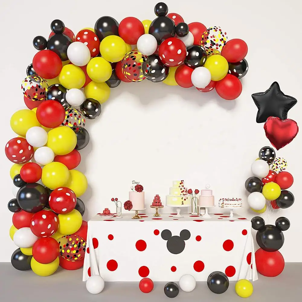 128 шт./лот набор вечерние ексных воздушных шаров с Микки Маусом для вечеринки в